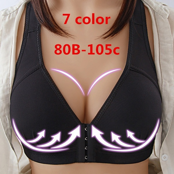 Sexy Plus Size Front Closure Sports Bra Push Up Fitness Underwear  Shockproof BreathableGym Fitness Running Yoga Sports Top(Asian size，please  choose 1-2 large size)