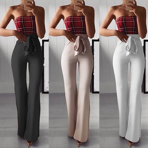 Waist Self Tie Slim Fit Bell Bottom 