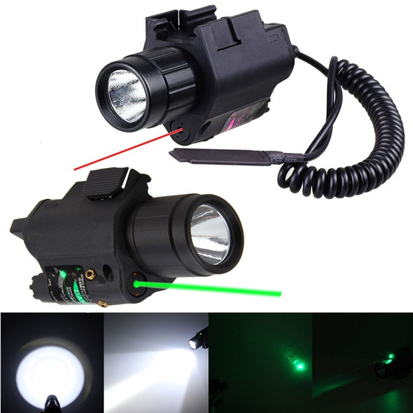 Tactical Q5 LED Flashlight Hunting Green Laser Sight Combo with Remote
