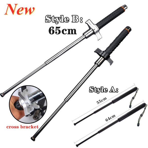 Portable Hand Guard Stick Telescopic Threesection Stick Alloy Steel