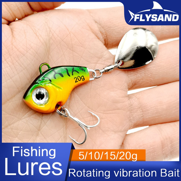 Rotating Metal VIB vibration Bait Spinner Spoon Fishing Lures 5/10