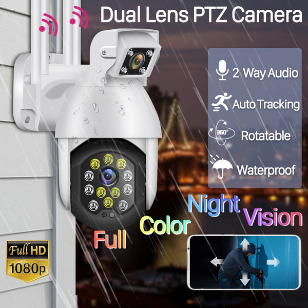 2021 Newest Dual Lens Wifi CCTV PTZ Outdoor Camera Surveillance 4X