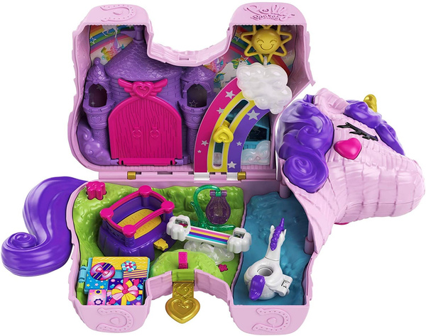 Polly Pocket Unicorn Party Large Compact Playset with Micro Polly