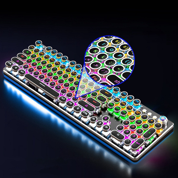104 Keys Upgraded Steampunk Mechanical Keyboard Luminous Backlit