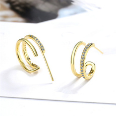 goldplated, Silver Earrings, Fashion, Jewelry