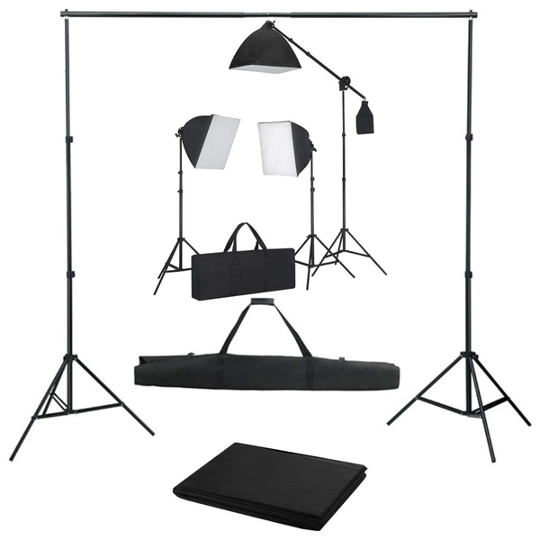 Photo Studio Set With Softbox Lights And Background Fotostudio-set 