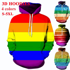 hoodiesformen, casualwomenhoodie, rainbow, rainbow3dhoodie