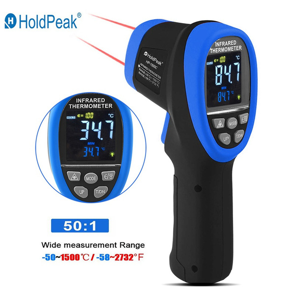 HOLDPEAK 1500C Color Screen High Temp Infrared Pyrometer Gun 58