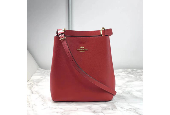 COACH Red Leather Bucket Bag