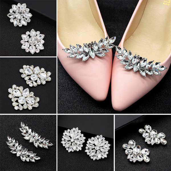 Rhinestone Charm Buckle Shoe Clip Shoe Decorations Shiny Decorative Clips