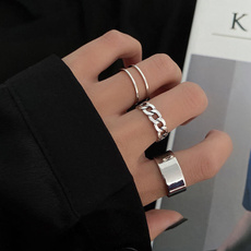 Fashion, Jewelry, Chain, Silver Ring