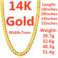 24kgold, yellow gold, Chain Necklace, Jewelry