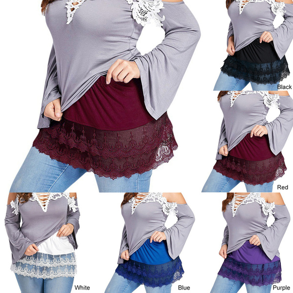 New Mini Skirt Shirt Extenders Lace 
