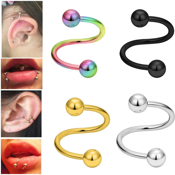 1/3pc Spiral Twist Belly Button Rings Ear Cartilage Helix Tragus