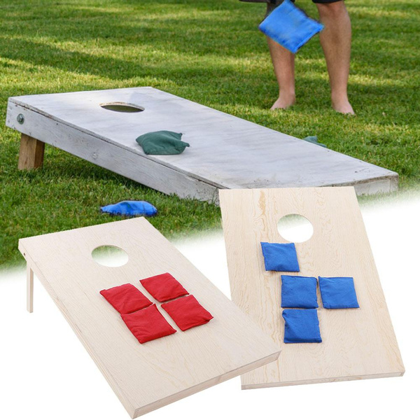 Foldable Wood Board Cornhole Bean Bag Toss Game Complete Set Sandbag 90x60x15cm 