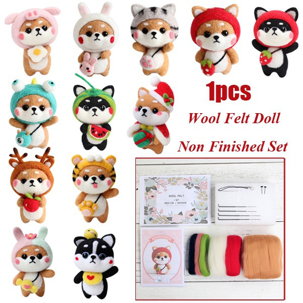 2 Sets Doll Needle Felting Kits for Beginners Adult Animal Suite Wool  Animals