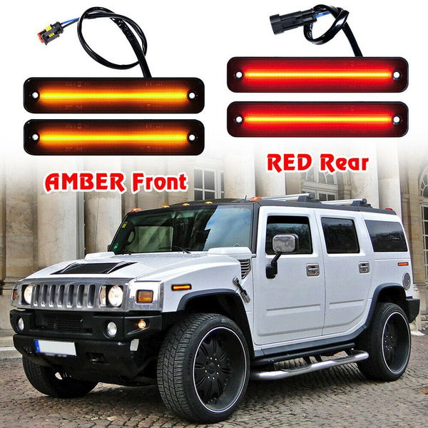 For Hummer H2 2003-2009 4Pcs/2Pcs LED Side Marker Light Turn Signal Lamp  Front+Rear/Front/Rear Yellow/Red Light