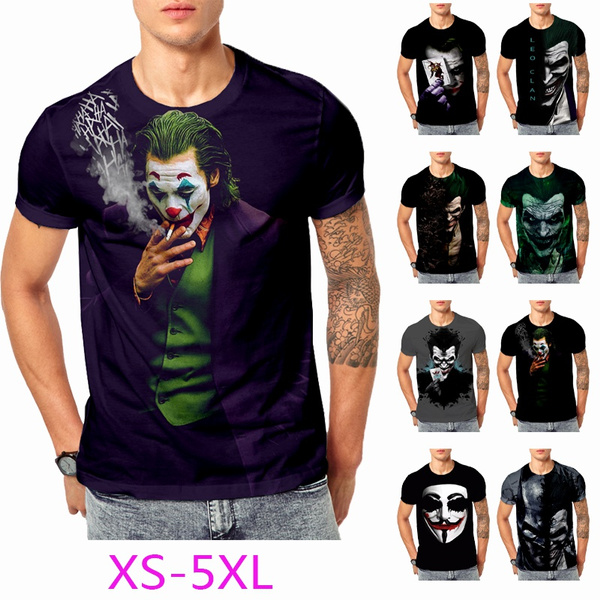 3D Printed T Shirt Men Joker Face Casual O neck Male Tshirt Clown Short Sleeve Funny T Shirts Summer Tee Shirt Homme