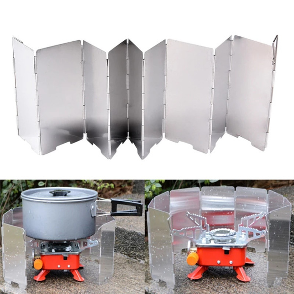 Gas Stove Wind Shield Plates Foldable Outdoor Camping Cooking Gas Cooker Screen