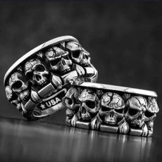 men_rings, biker, Jewelry, skull
