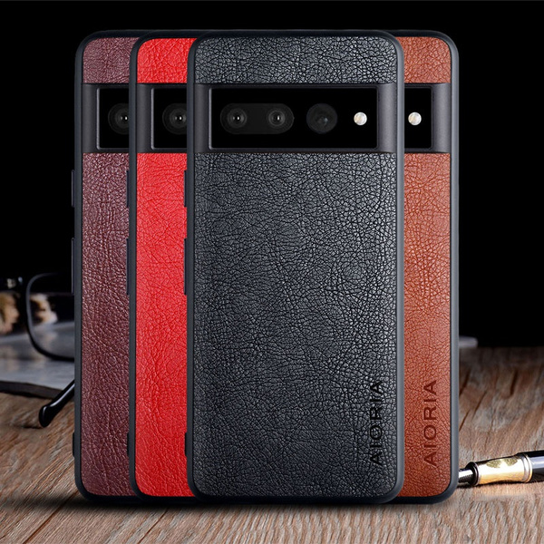 Luxury Retro Leather Shockproof Square Case For Google Pixel 7 Pro 6a 6 Pro