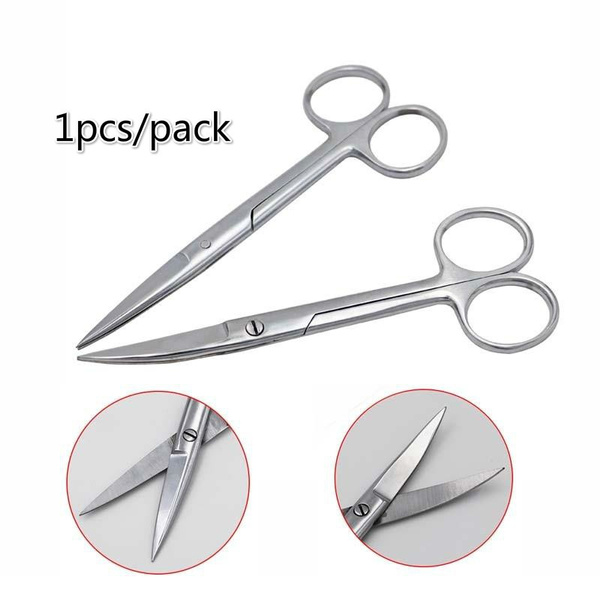 Stainless Steel Surgical Scissors Straight Curved Tip Veterinary ...