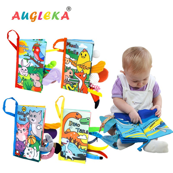 Augleka animal tail series early education cloth book baby can't