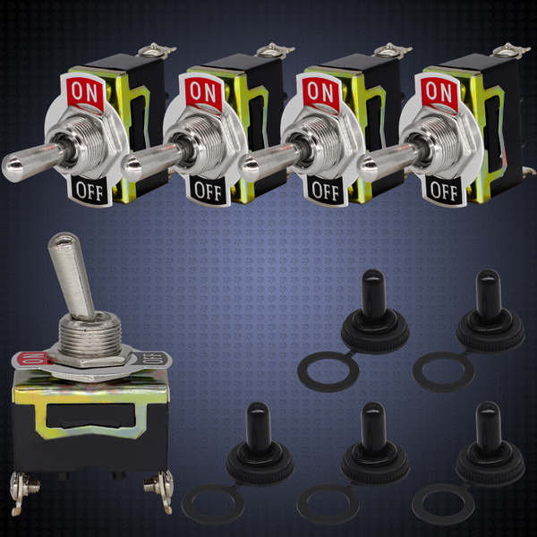 Yiyasu Store 5X Heavy Duty Rocker Toggle Switch SPST ON/Off 12V Volt ...