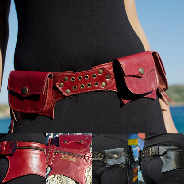 2021 NEW Steampunk Vintage Multi-pocket Leather Utility Belt Medieval  Viking Leather Pocket Belt Handmade Festival Fanny Packs High Quality Hip  Belt Boho Gypsy Belt Bag Fashion Accessories