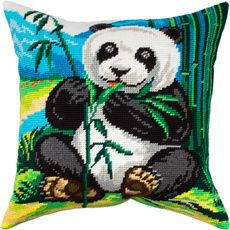 crossstitch, gift for her, diycushionkit, panda