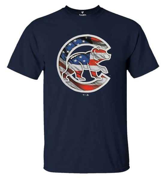 Fanatics Mens MLB Chicago Cubs BannerWave Tee T-Shirt S/S Baseball (S) Navy  at  Men's Clothing store