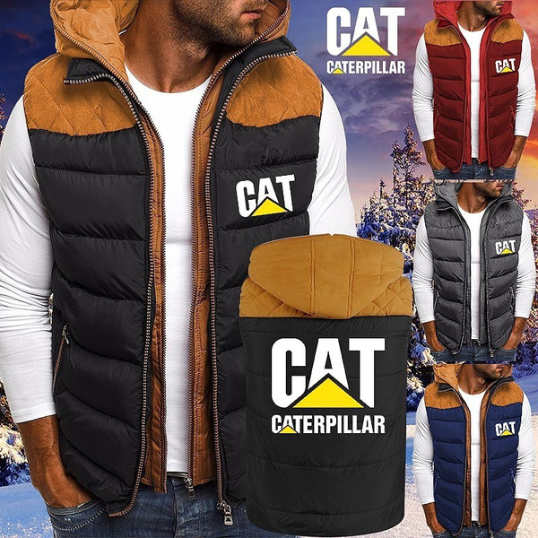 2021 Autumn Winter Men Caterpillar CAT Tractor Down Jacket Vest Waistcoat Coats & Jackets Thick