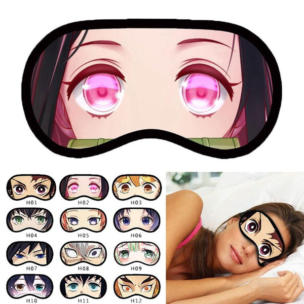 Demon Slayer: Kimetsu No Yaiba:Eye Patch Cartoon Face Anime Sleep ...