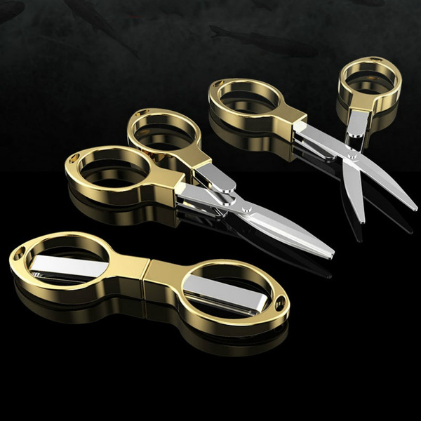 Multi function folding scissors stainless steel fishing scissors
