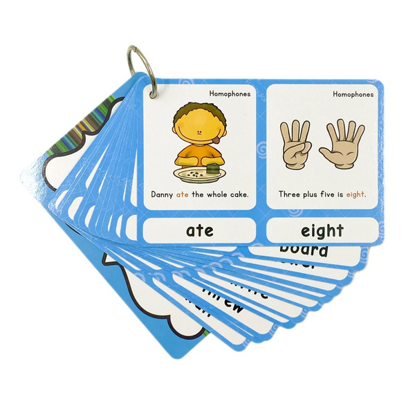 12pcs 46 Homonym Words English Grammar Education Cognitive Cards ...