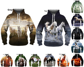 Couple Hoodies, 3D hoodies, horse, Fashion