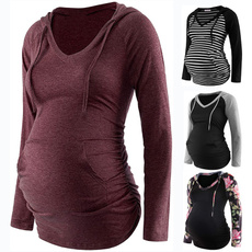 sleeve v-neck, Fashion, maternity hoodies, Long Sleeve