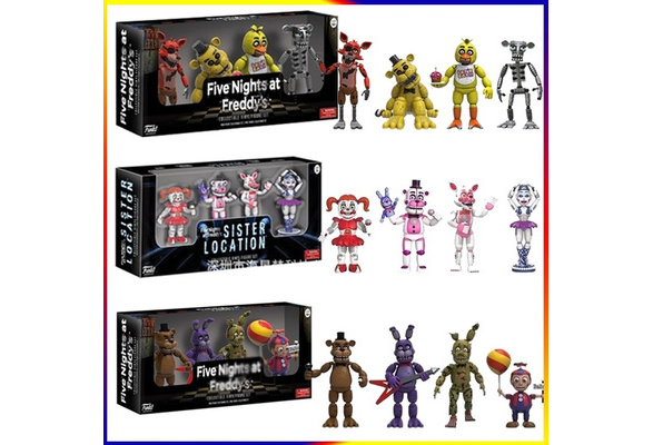 New NEW 3 Sets Fnaf Figure Five Nights At Freddy's 4 Figure Pack(4pcs One  Set) Chica Freddy Foxy Figure Toy model Anime collectors