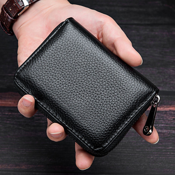 NEW 2024 Genuine Leather Credit Card Wallet Men and Women Fashion