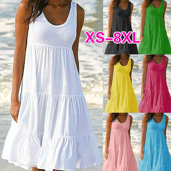 XS-8XL Summer Dresses Plus Size Fashion Clothes Women's Casual
