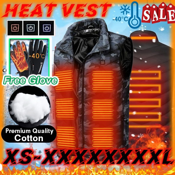 2021 New Upgrade USB Heat Vest Men Women Usb Vest Tactical Hunting Hiking Fishing Vest Winter