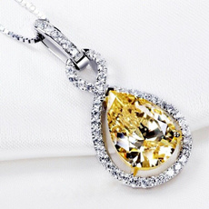 925 sterling silver necklace, Sterling, DIAMOND, jewelry fashion