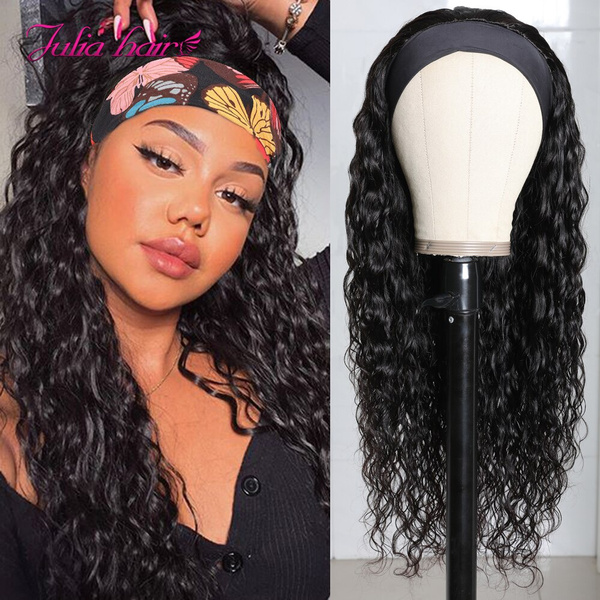 headband wig human hair water wave