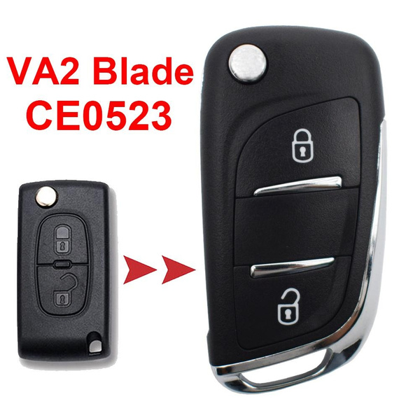 2 Button Car Key Shell Cover Fob Case Modified Replacement For Peugeot ...