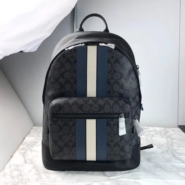 Coach stripe clearance backpack