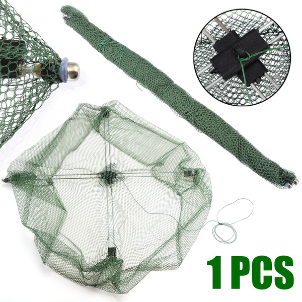 Portable Foldable Fishing Net Fish Crab Minnow Shrimp Baits Cast Mesh Trap  1PC