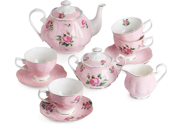 xixi-home Glass Tea Set,Red Rose Teapot Set,Flower Teapot and  Cup Set 7-piece set Thickened Clear Tea Kettle coffee cup set fashion  ladies Fancy Tea Set,Mother's Day gift-exquisite gift box: Tea