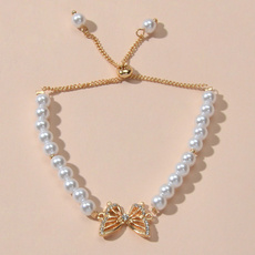 Lady Bracelet, butterfly, pearlstrandsbracelet, Pearl Bracelet