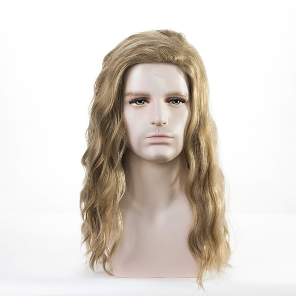 Mens Wigs Long Wavy Curly Blonde Cosplay Halloween Costume Wig Synthetic  Heat Resistant Fiber Hair Natural Looking Wavy Daily Wear Male Wig for Men  Toupee | Wish