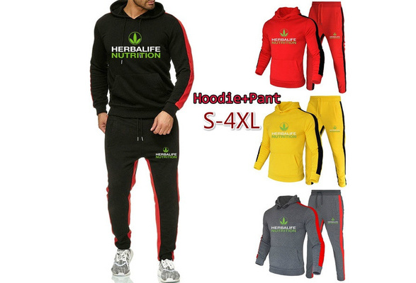 2021 New Fashion Stripe Design Herbalife Nutrition Men Sportswear Casual  Sports Pullover Trousers Unisex Couple Pullover + Pants Suit